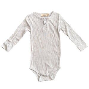 Gray MarMar Copenhagen Ribbed Onesie - Cotton & Modal - 9 Months